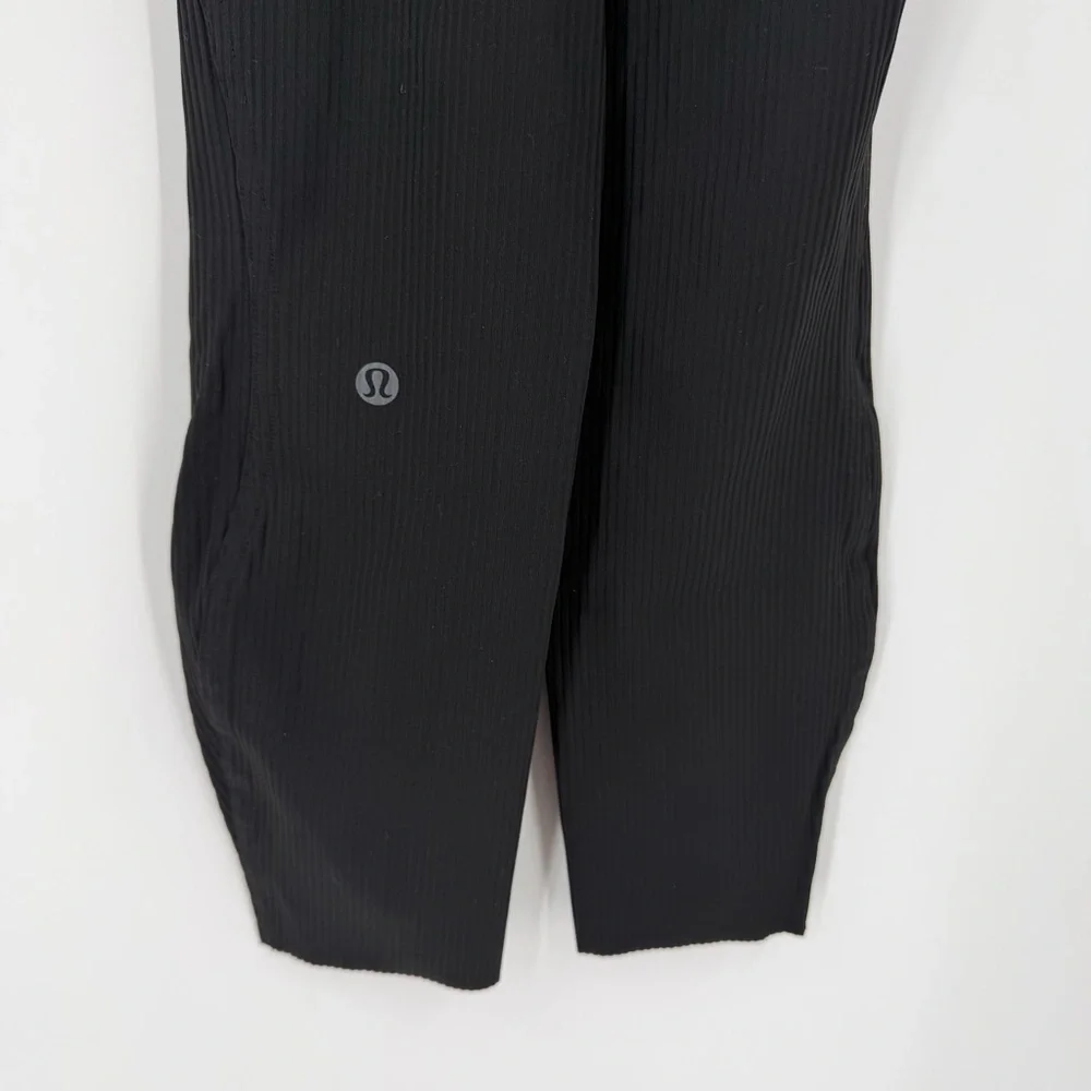 Lululemon Base Pace High-Rise Ribbed Tight 25" Black Workout Exercise Raw Edge 2 - Picture 5 of 6